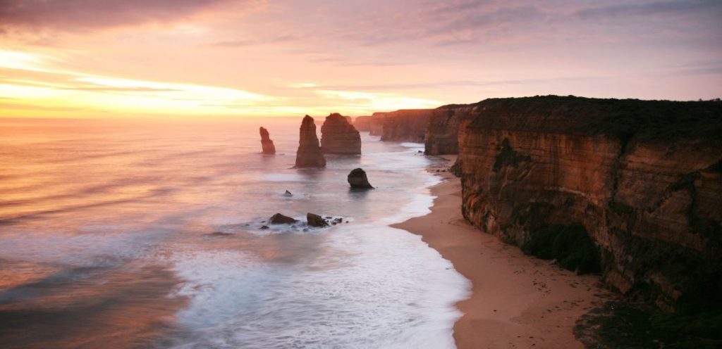 12 Apostles at Sunset. Great Ocean Road Victoria