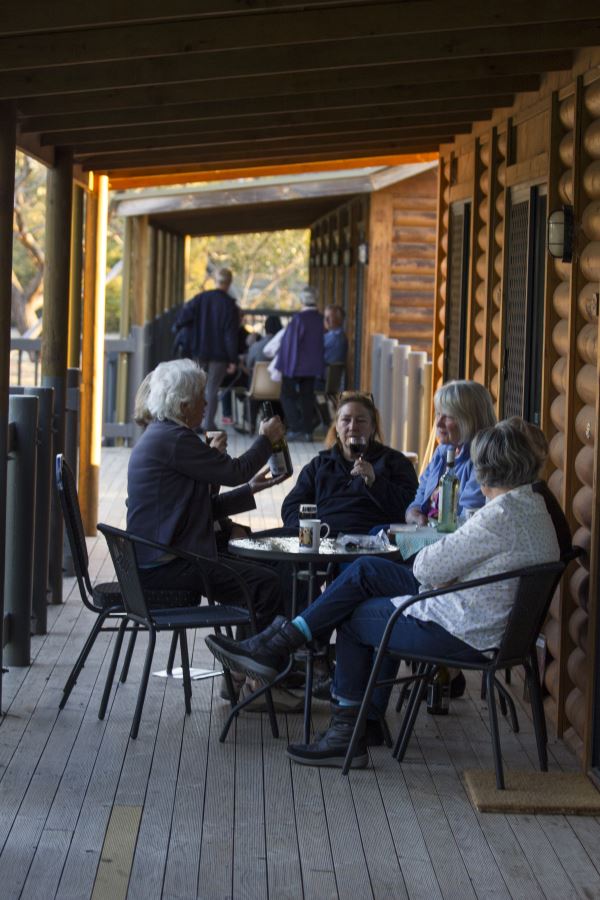Enjoying a local wine