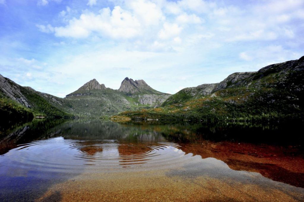 Cradle Mountain across Dove Lake
