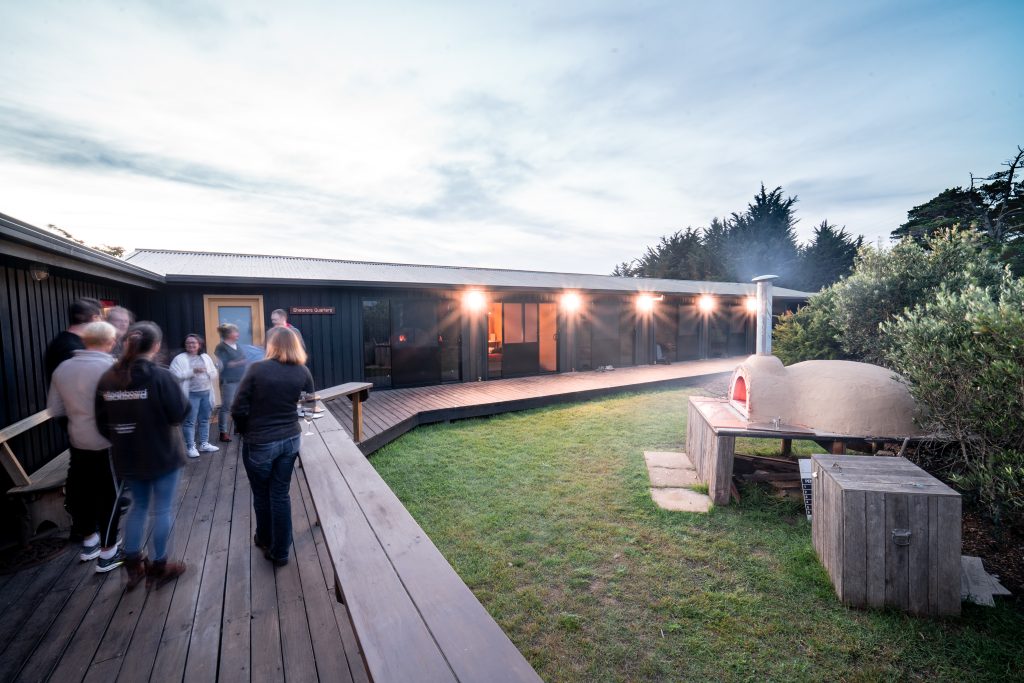People relaxing in the backyard during the Australian summer