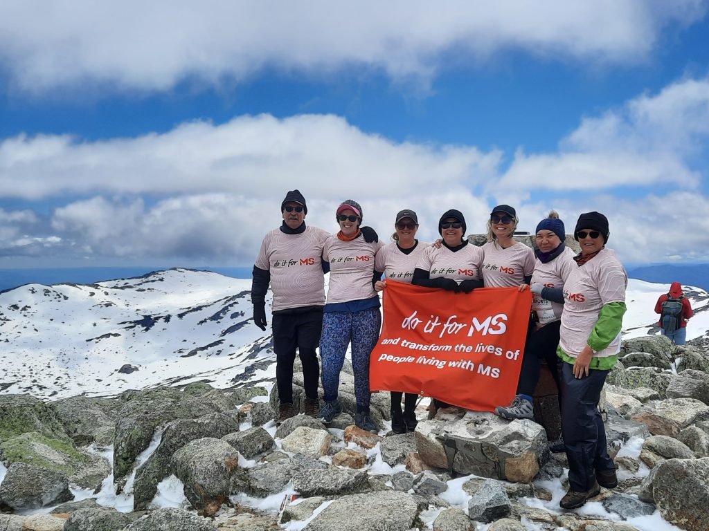 Group of active Australians completed a hike for charity in the Snowy mountains located in NSW