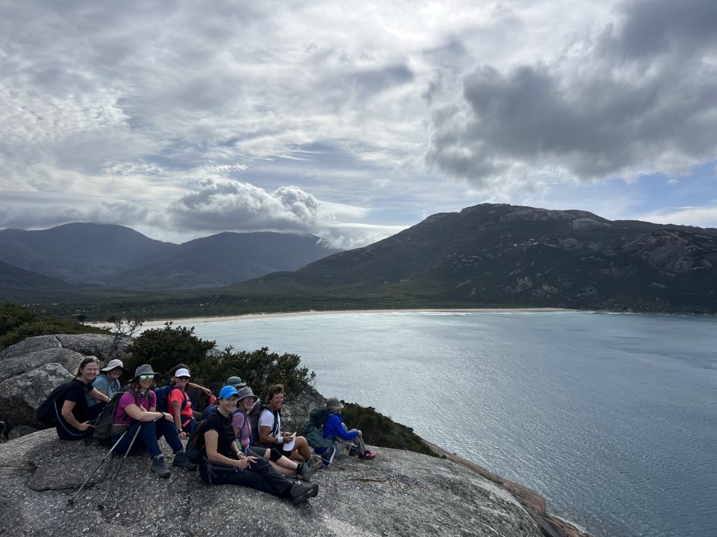 Happy group of hikers