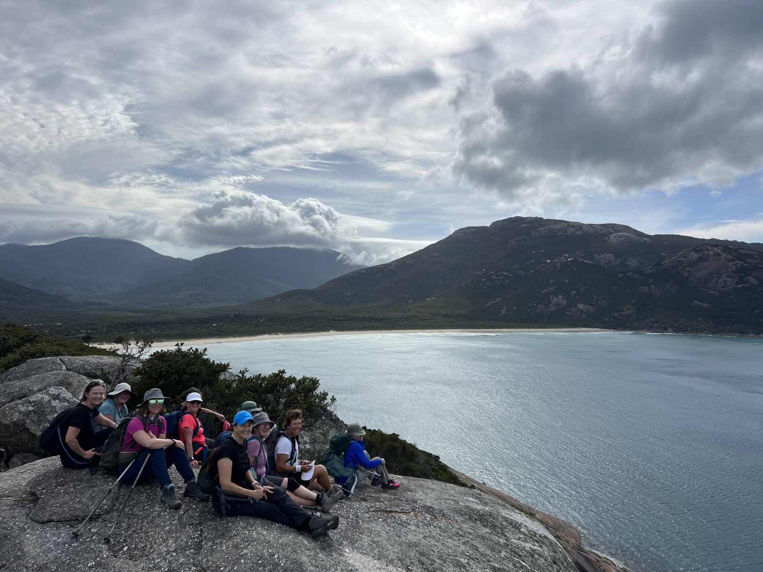 Happy group of hikers