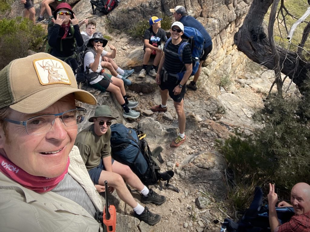 Our group enjoying a well earned break
