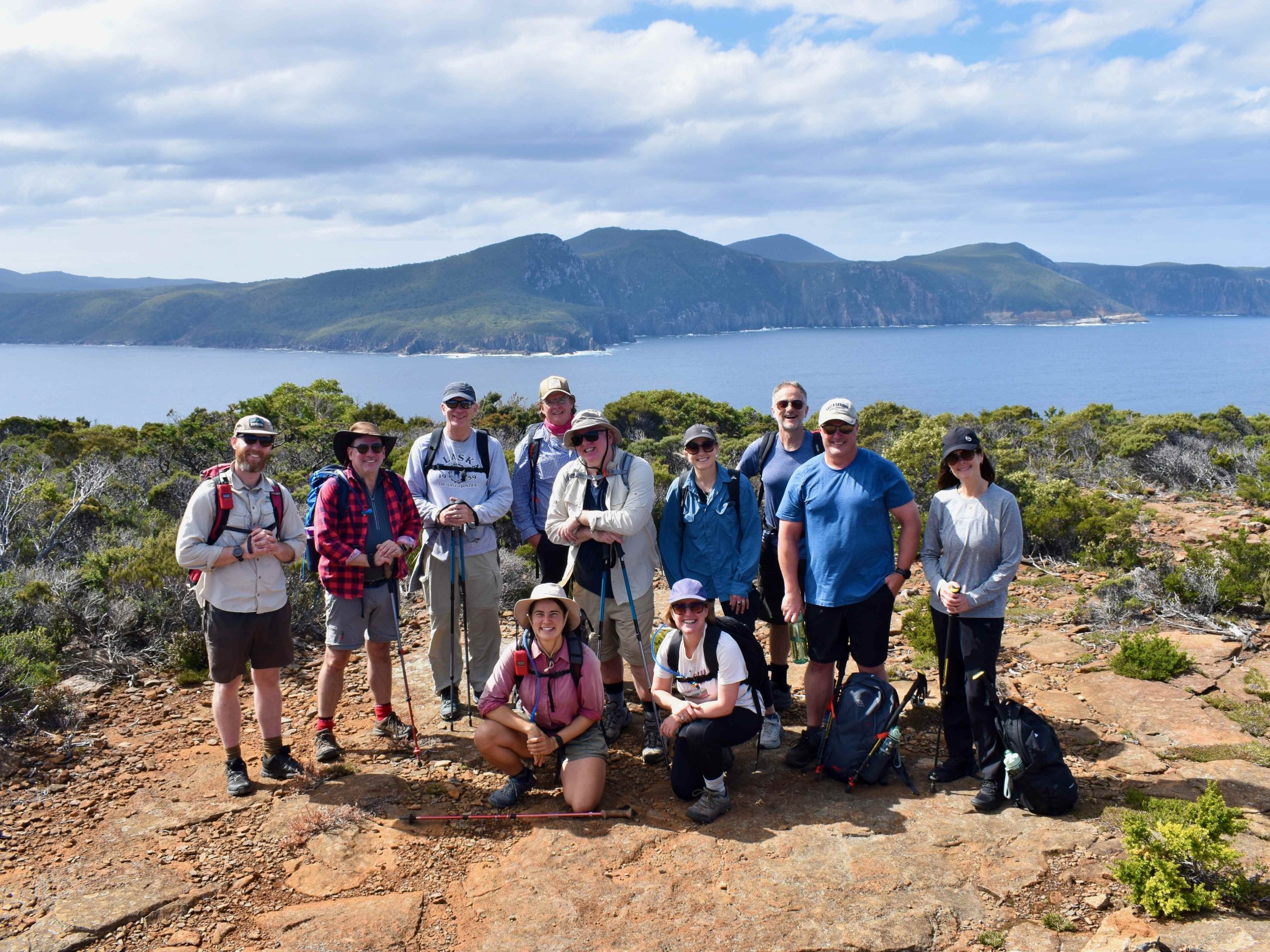 Private group of friends connecting on The Three Capes Tracks