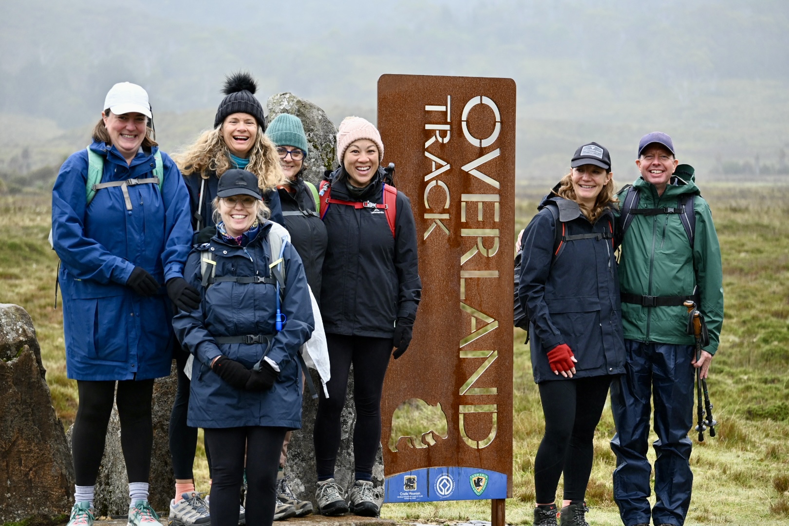 Happy Group Walking the Cradle Mountain Wilderness